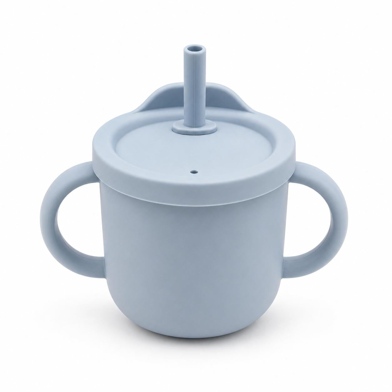Gobelet d'apprentissage en silicone avec paille